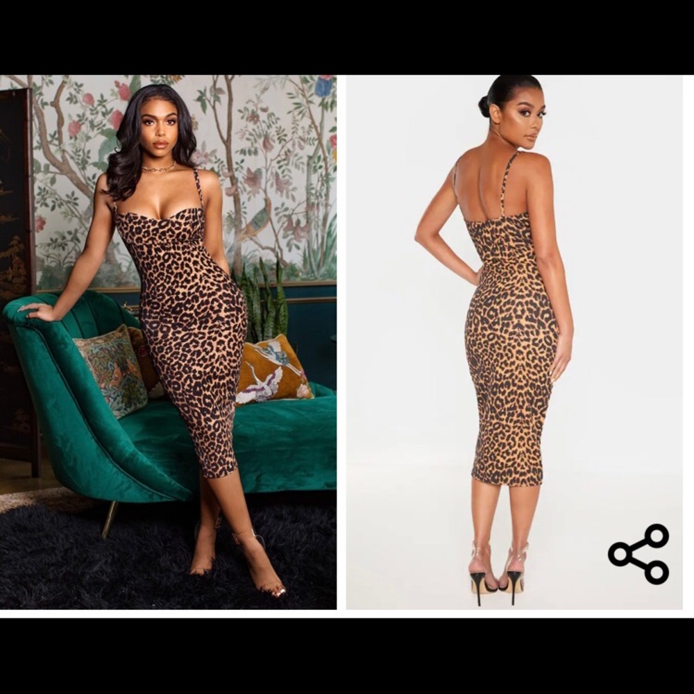 PLT, Lory Harvey, Leopard Bodycon Print Dress